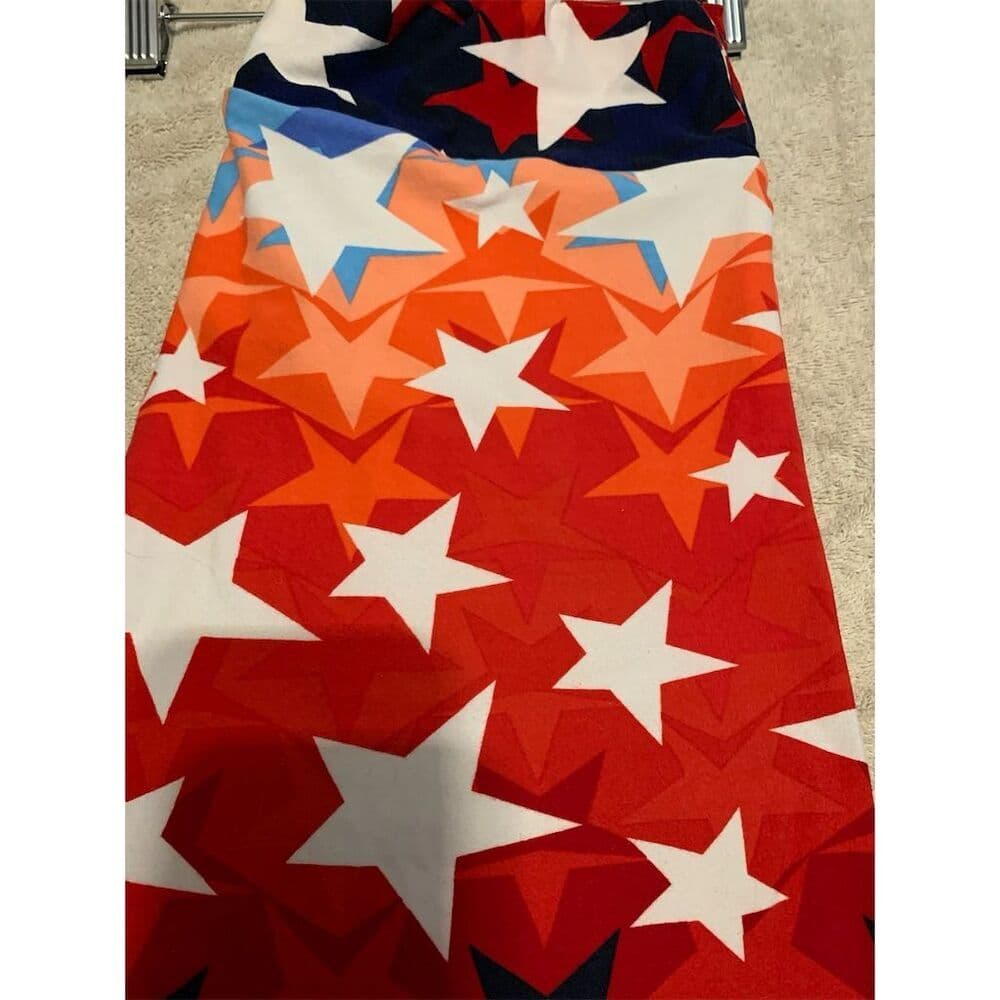 LuLaRoe Leggings Patriotic Stars Red White Blue Women's Tall & Curvy NWOT - Thumbnail 3