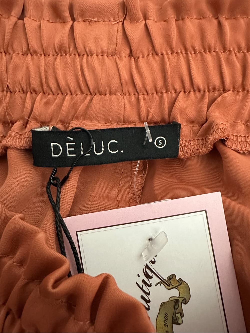 NWT Deluc Terracotta Wide Leg Satin Pants High Rise Drawstring Small Minimalist - Thumbnail 6