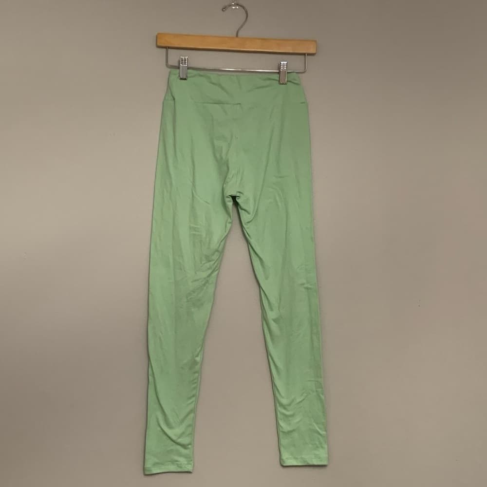 NWT Lularoe Mint Green Leggings OS Light Green Solid One Size Comfortable Lounge - Thumbnail 10