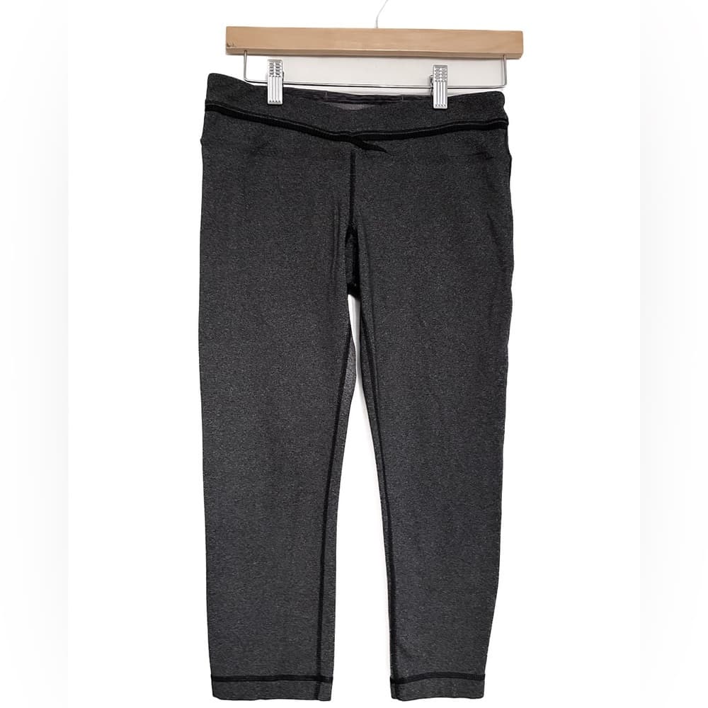 Lululemon Priiti Crop Heathered Black with Black Stripes Galore Womens Size 8 - Thumbnail 11