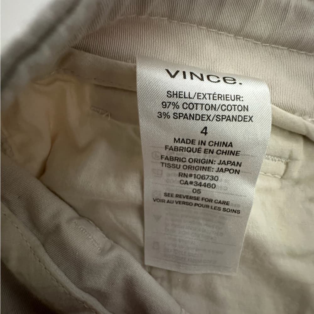 Vince Khaki Beige Pants Women Size 4 Minimalist Chino Cotton Blend - Thumbnail 6