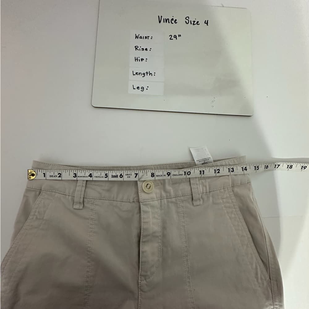 Vince Khaki Beige Pants Women Size 4 Minimalist Chino Cotton Blend - Thumbnail 9
