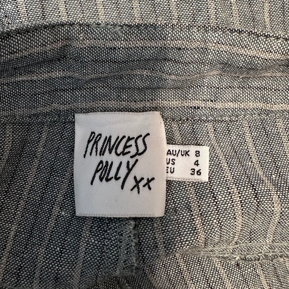 Princess Polly Pinstripe Pants Linen Cotton Blend Pant US Size 4 Office Boss - Thumbnail 5