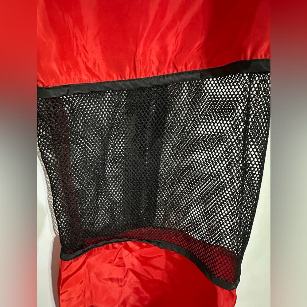 Red Mesh Zip Utility Cargo Pants Cyberpunk Streetwear Parachute Style Size Large - Thumbnail 4