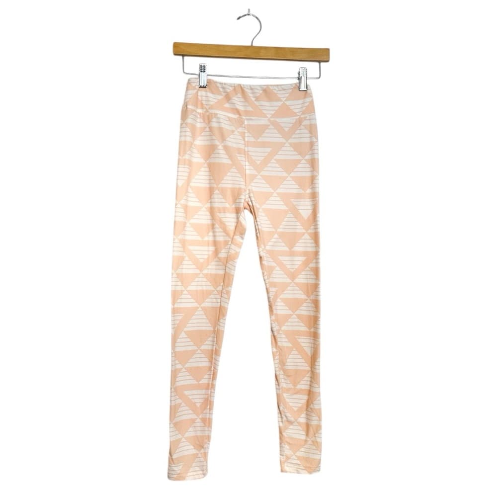 NEW LuLaRoe Peach White Geometric Triangle Print Leggings One Size (2-10) - Thumbnail 7