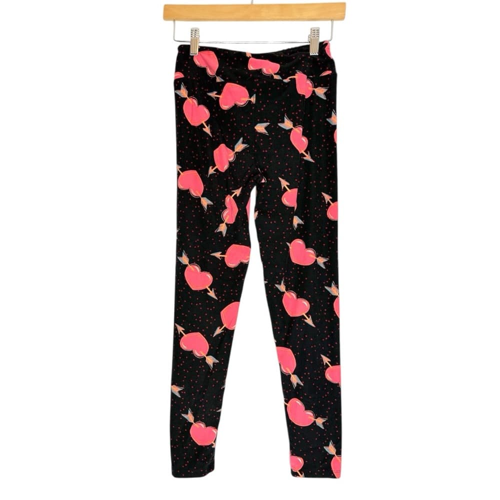 NWT LuLaRoe Leggings Valentine’s Day Cupid Heart Arrow Black Dot OS One Size - Thumbnail 7