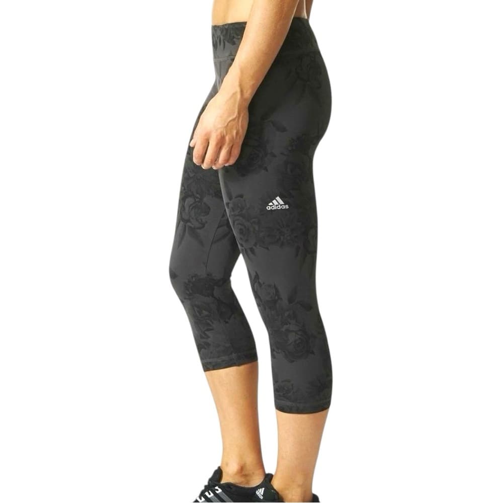 Adidas Leggings Climalite Rose Print High Rise Cropped Size Small - Thumbnail 10