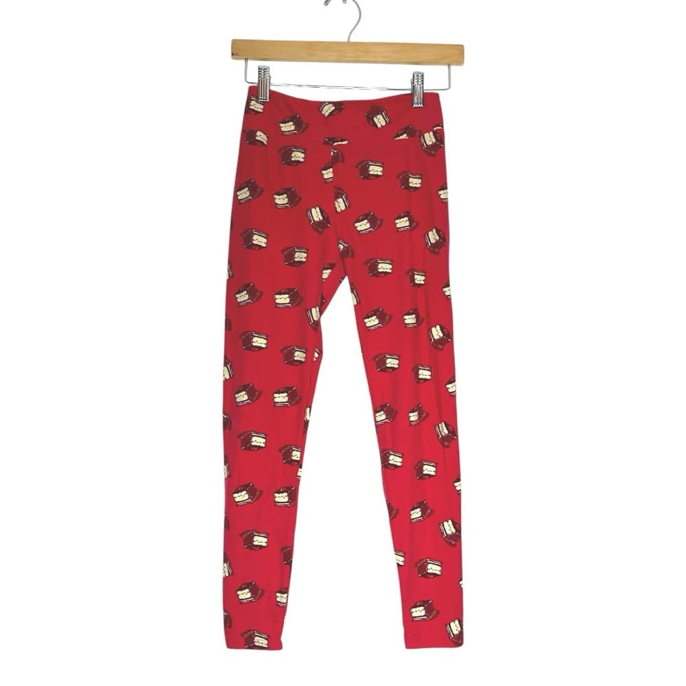 LuLaRoe Leggings Birthday Layered Cake Print Dessert Foodie Style Pants One Size - Thumbnail 7