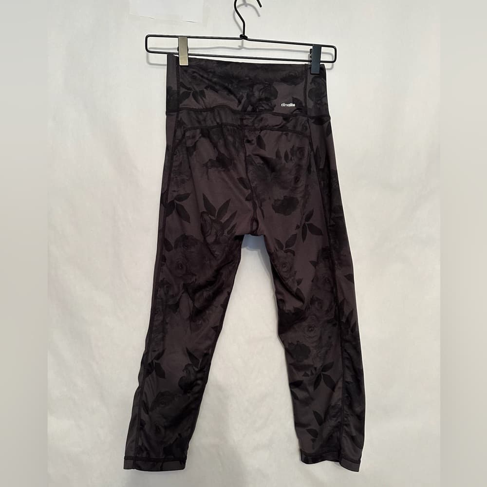 Adidas Leggings Climalite Rose Print High Rise Cropped Size Small - Thumbnail 6