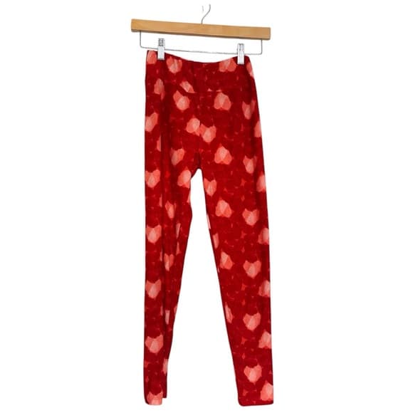 NWT LuLaRoe Red Thumbprint Heart Leggings Valentine’s Day OS Limited Edition - Thumbnail 9