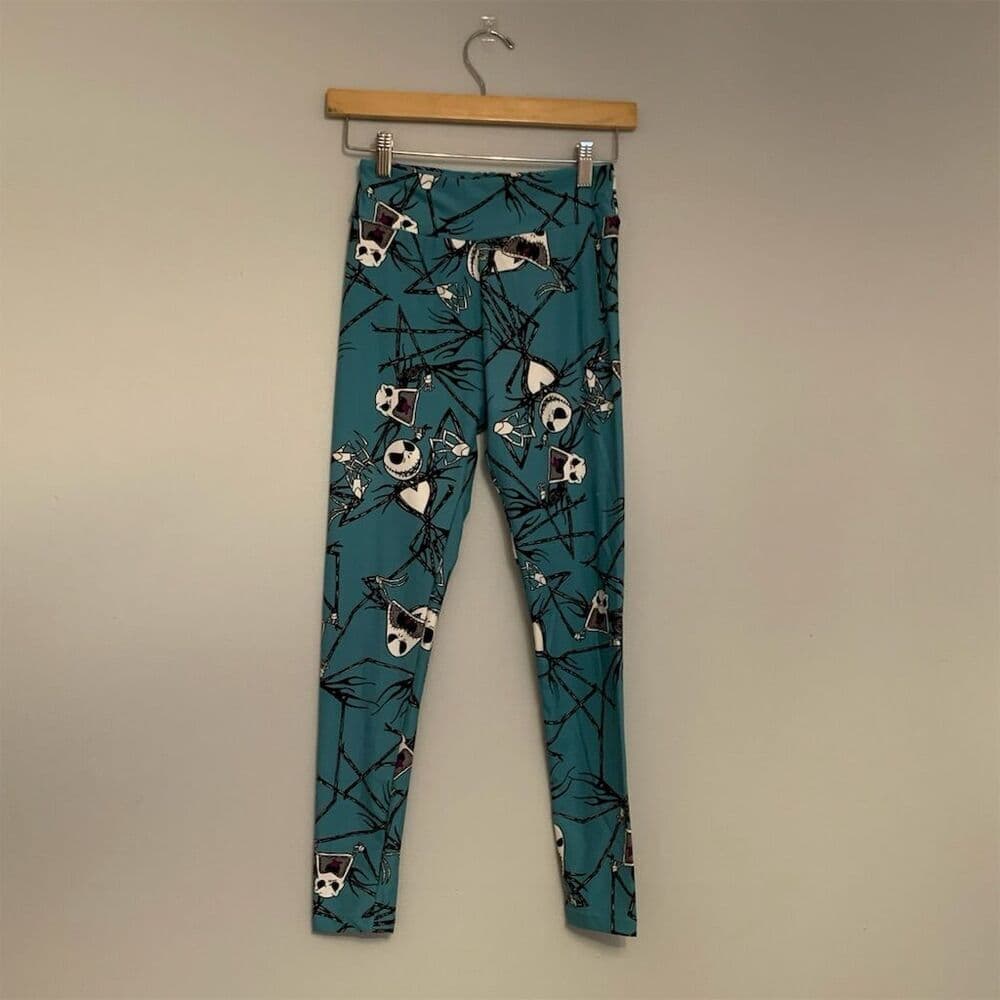 NWT Nightmare Before Christmas Disney Lularoe Jack Skellington Leggings One Size - Thumbnail 6