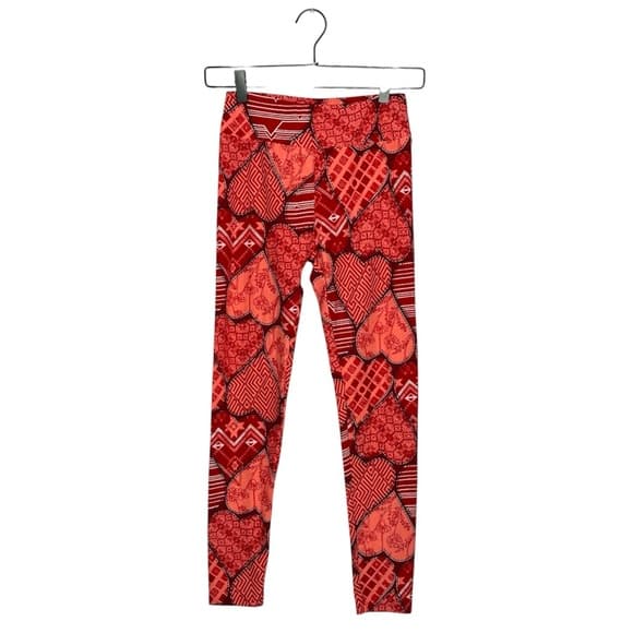 NWT LuLaRoe Leggings Valentine Patchwork Heart Print OS (2-10 One Size) - Thumbnail 9