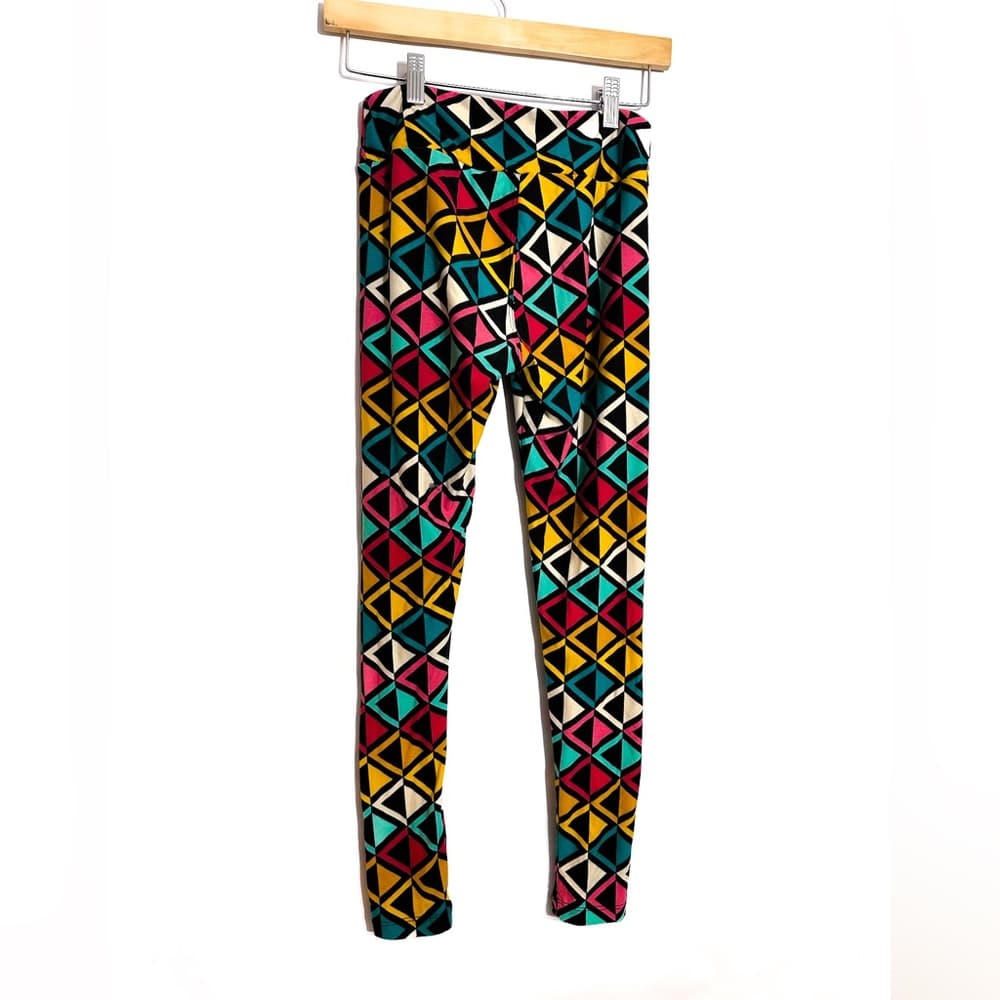 NWOT Lularoe Diamond Graphic Print Colorful Leggings One Size (OS 2-10) - Thumbnail 5