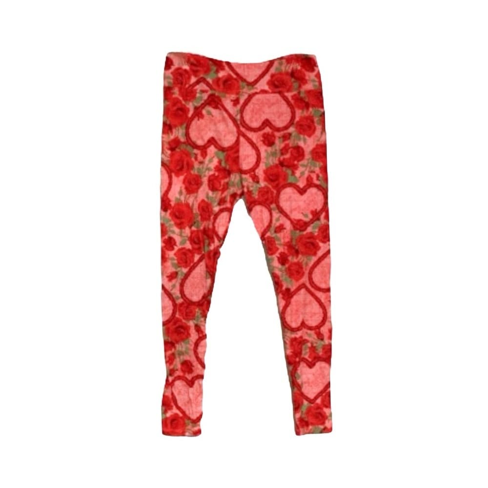 LuLaRoe Valentine Valentine’s Day TC Tall & Curvy Red Pink Hearts Roses Leggings - Thumbnail 7