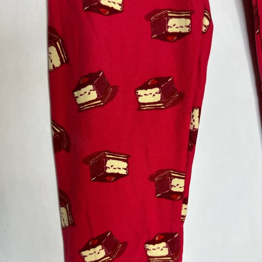 LuLaRoe Leggings Birthday Layered Cake Print Dessert Foodie Style Pants One Size - Thumbnail 2