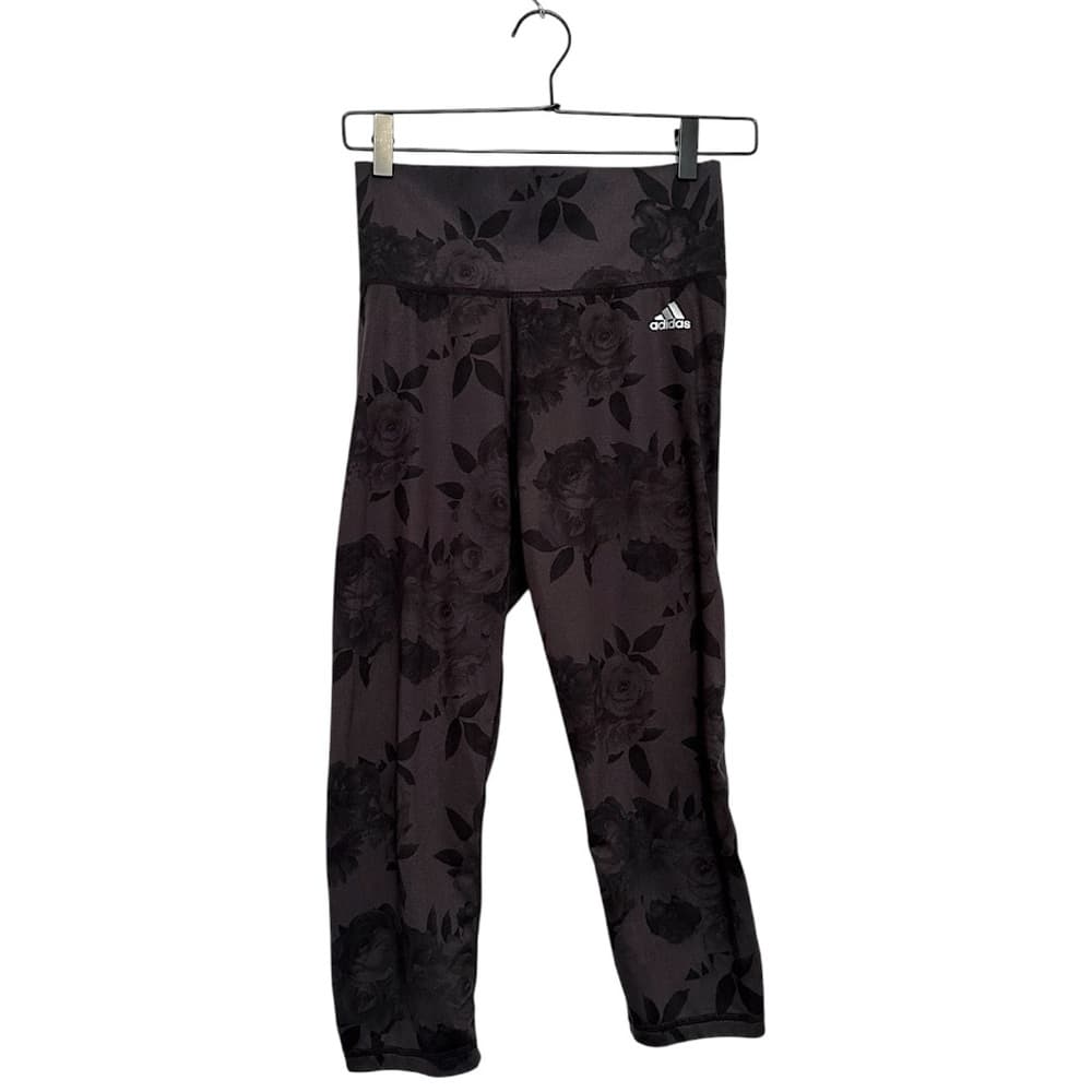 Adidas Leggings Climalite Rose Print High Rise Cropped Size Small - Thumbnail 2