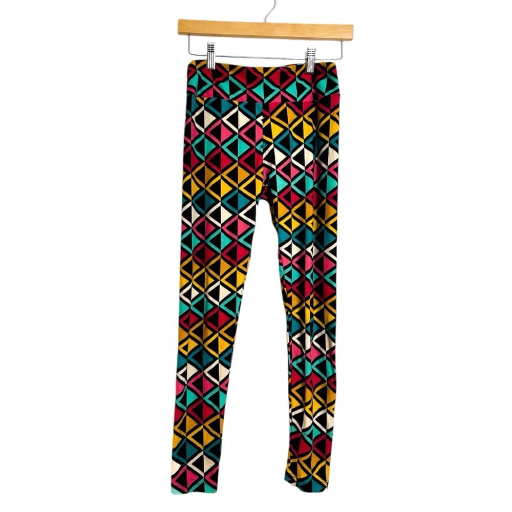 NWOT Lularoe Diamond Graphic Print Colorful Leggings One Size (OS 2-10) - Thumbnail 9