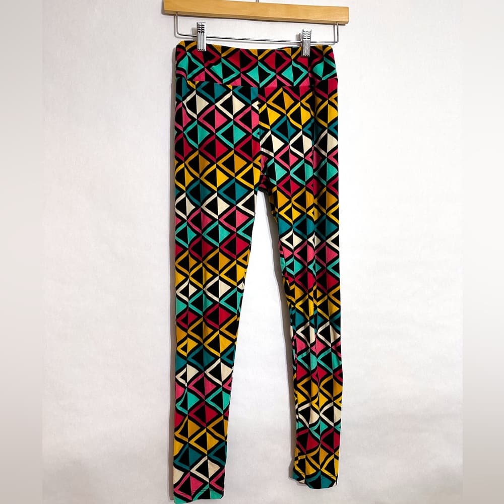 NWOT Lularoe Diamond Graphic Print Colorful Leggings One Size (OS 2-10) - Thumbnail 7