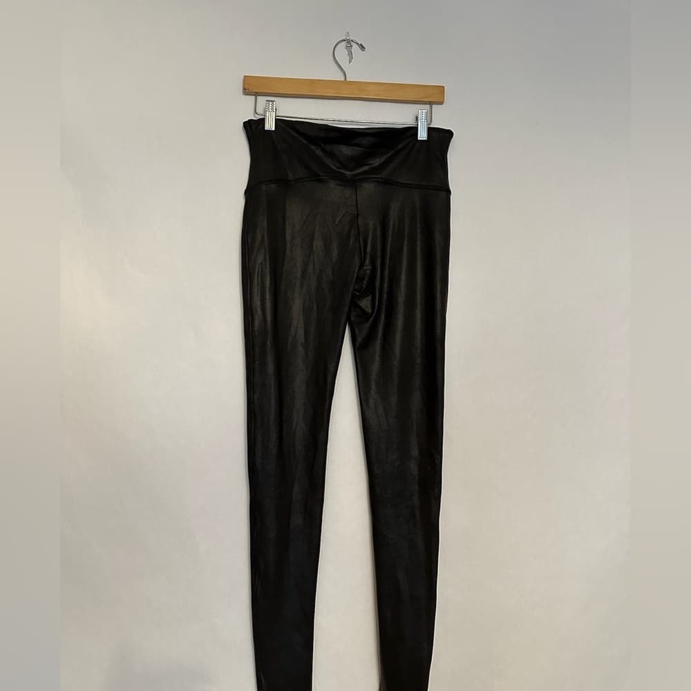 SPANX Faux Leather Look High Waisted Leggings Black Tall XL Shaping Pants - Thumbnail 7