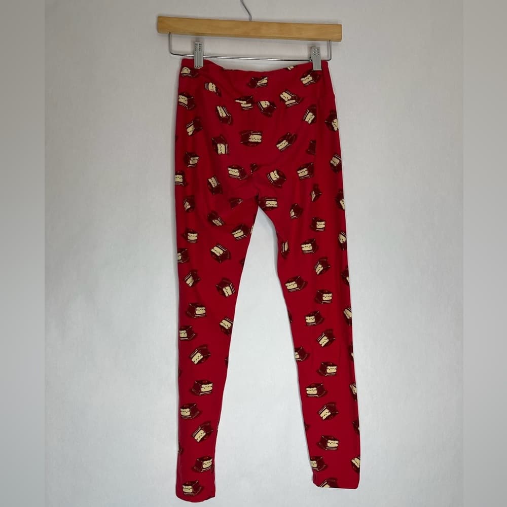 LuLaRoe Leggings Birthday Layered Cake Print Dessert Foodie Style Pants One Size - Thumbnail 3