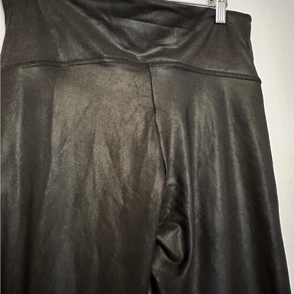 SPANX Faux Leather Look High Waisted Leggings Black Tall XL Shaping Pants - Thumbnail 9
