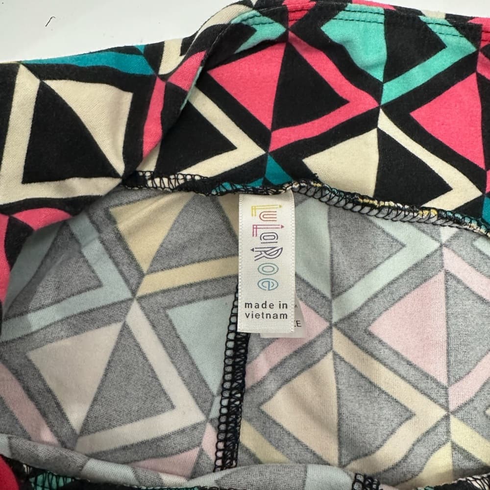NWOT Lularoe Diamond Graphic Print Colorful Leggings One Size (OS 2-10) - Thumbnail 4