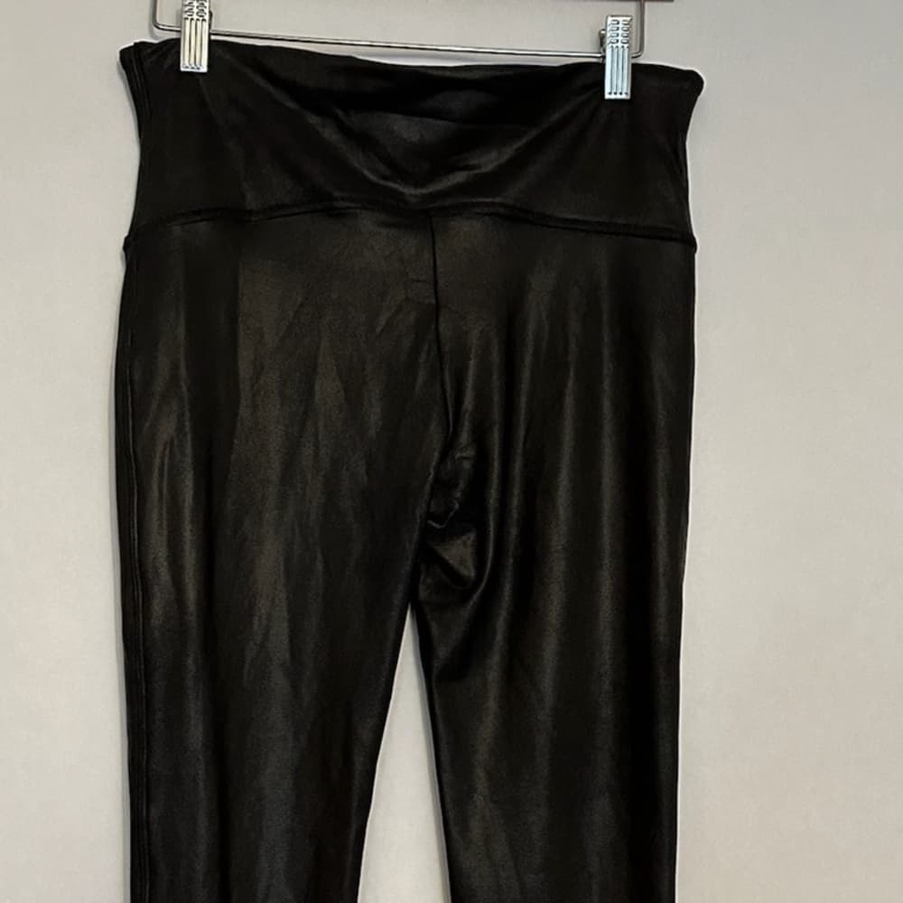 SPANX Faux Leather Look High Waisted Leggings Black Tall XL Shaping Pants - Thumbnail 6