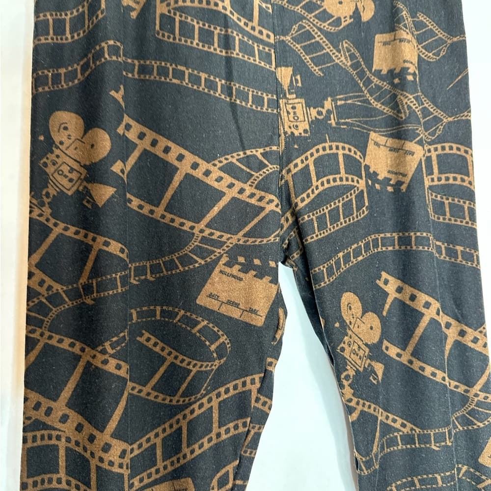 NWOT Lularoe Movie Reel Cinema Print Black Brown Leggings - Tall & Curvy TC - Thumbnail 7