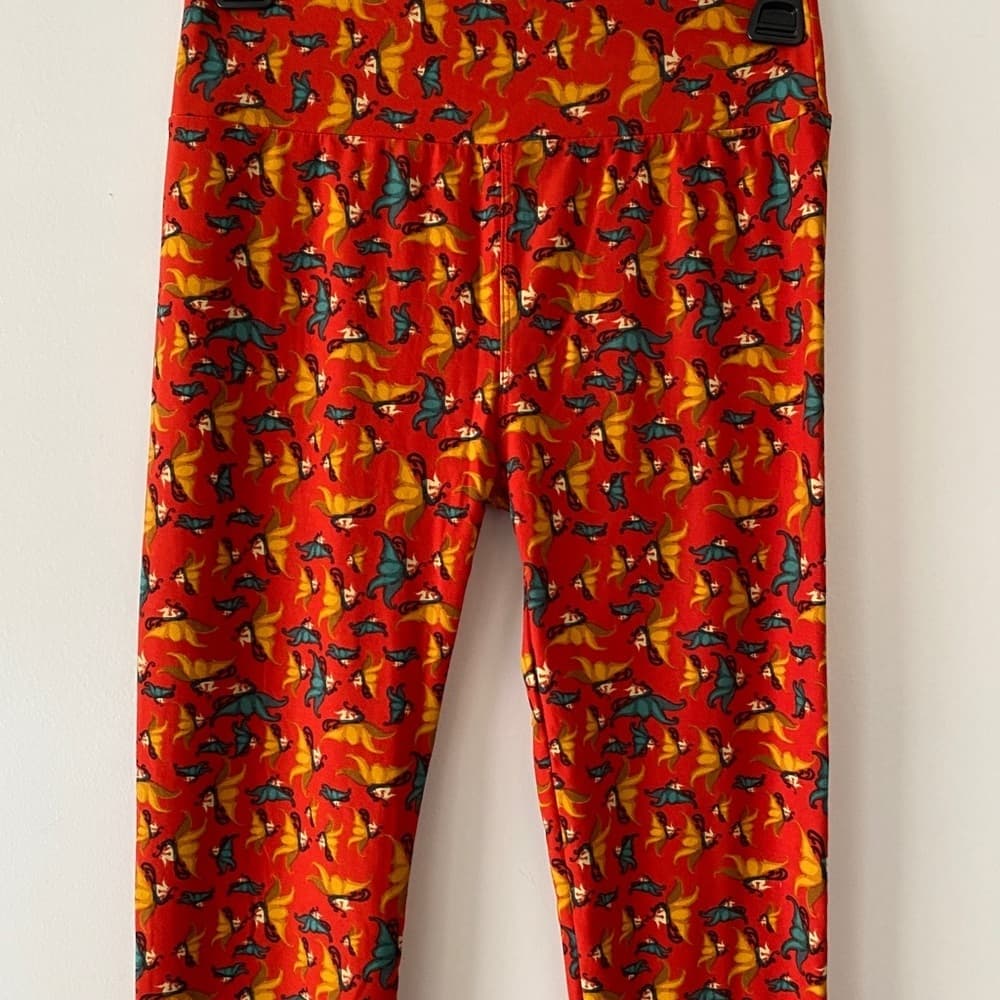 NWT LuLaRoe Fairy Print Leggings Multicolor Fantasy Fairytale Fairies OS Fae - Thumbnail 3