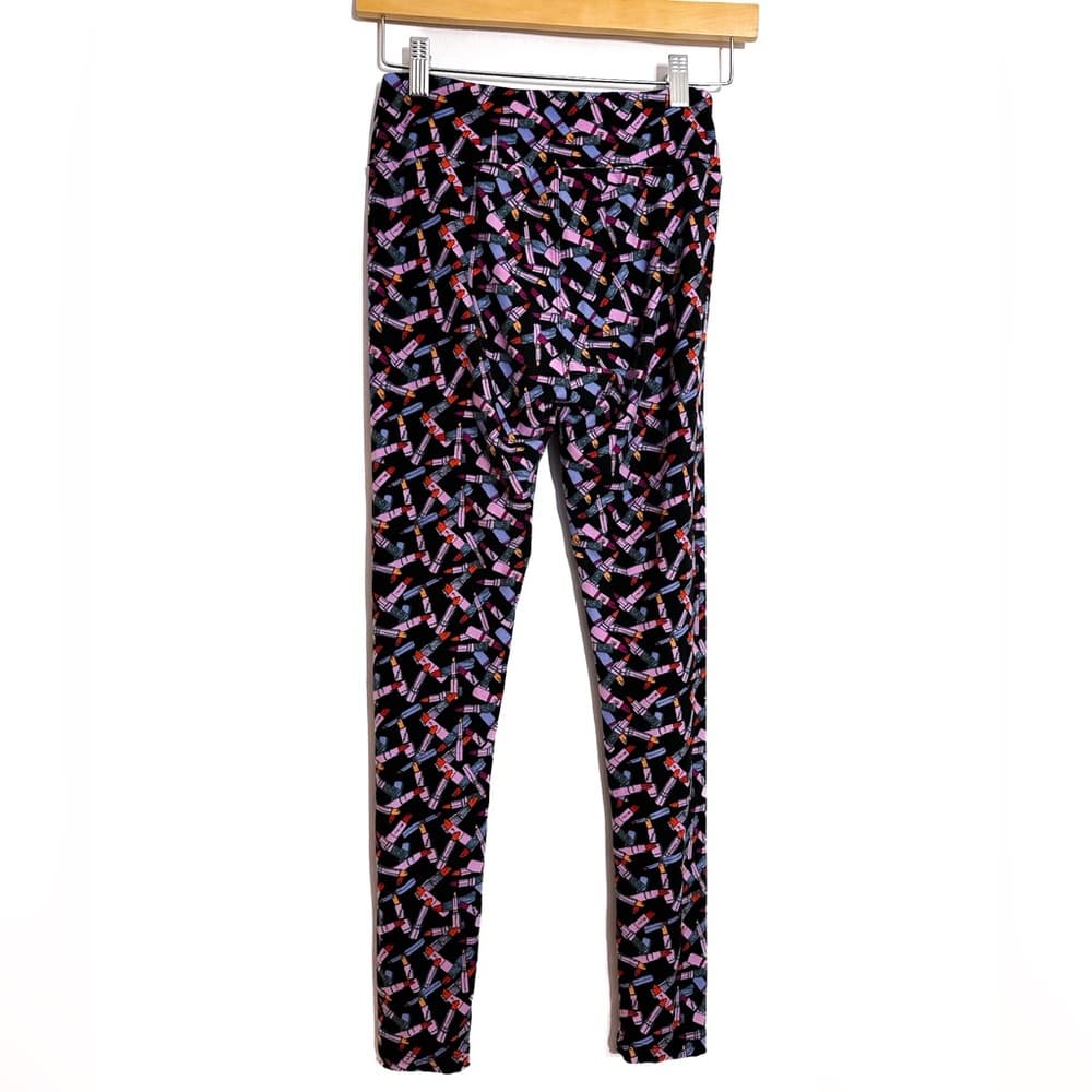 NWT LuLaRoe Lipstick Print Leggings OS One Size Soft Multicolor Makeup Aesthetic - Thumbnail 5