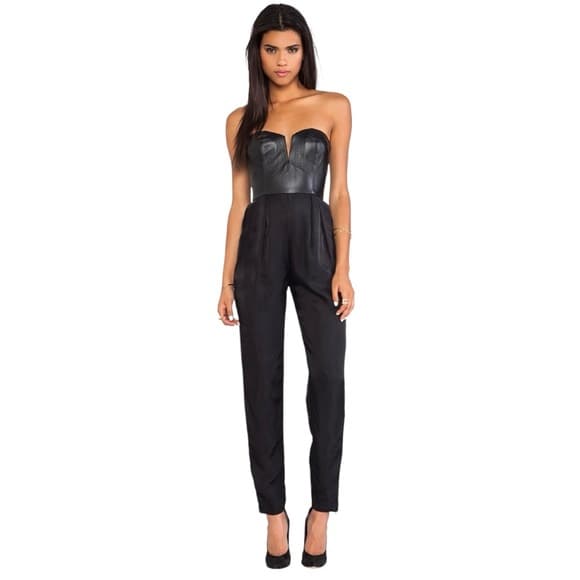 NWT Shakuhachi x Revolve Sculpted Leather Bustier Jumpsuit Womens Size Small - Thumbnail 17