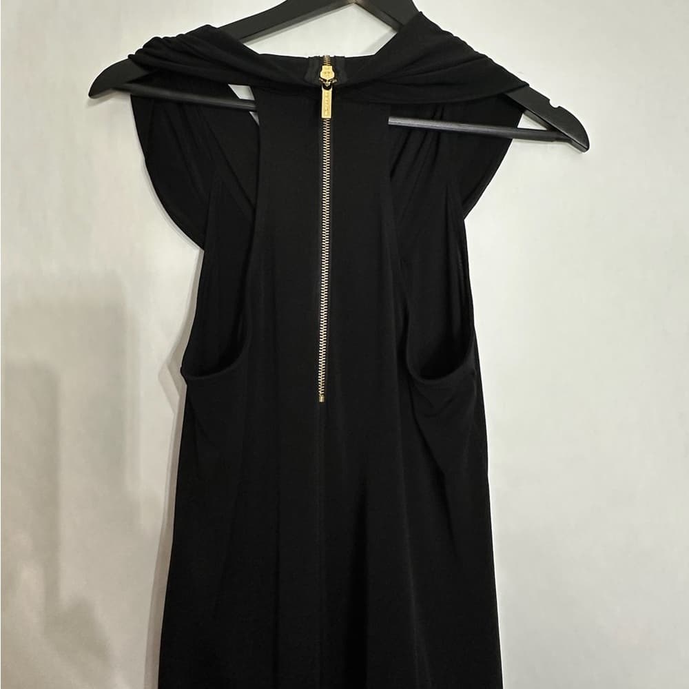 Michael Michael Kors Black Sleeveless Cowl Neck Zip Jumpsuit Size Small - Thumbnail 3