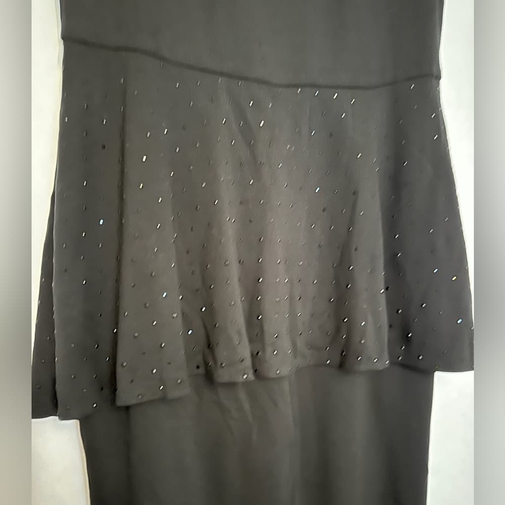 Eliza J Rhinestone Peplum Black Jumpsuit Size 4 Neutral Minimalist Business - Thumbnail 7