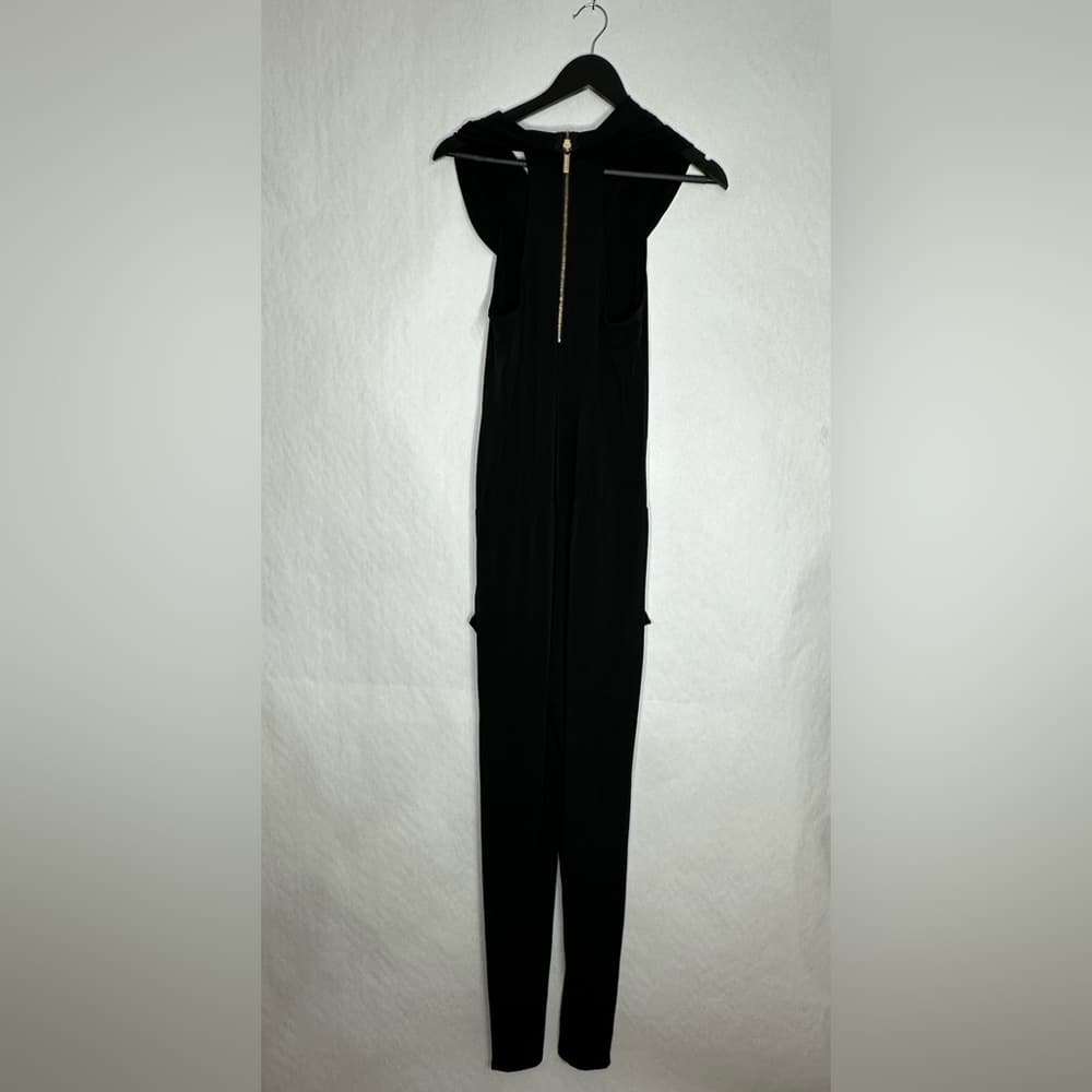 Michael Michael Kors Black Sleeveless Cowl Neck Zip Jumpsuit Size Small