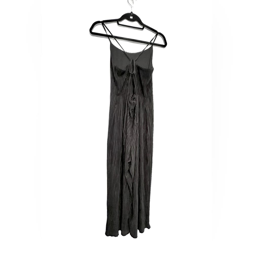 PrettyLittleThing Black Pleated Wide Leg Jumpsuit Size 10 Party Ready - Thumbnail 6