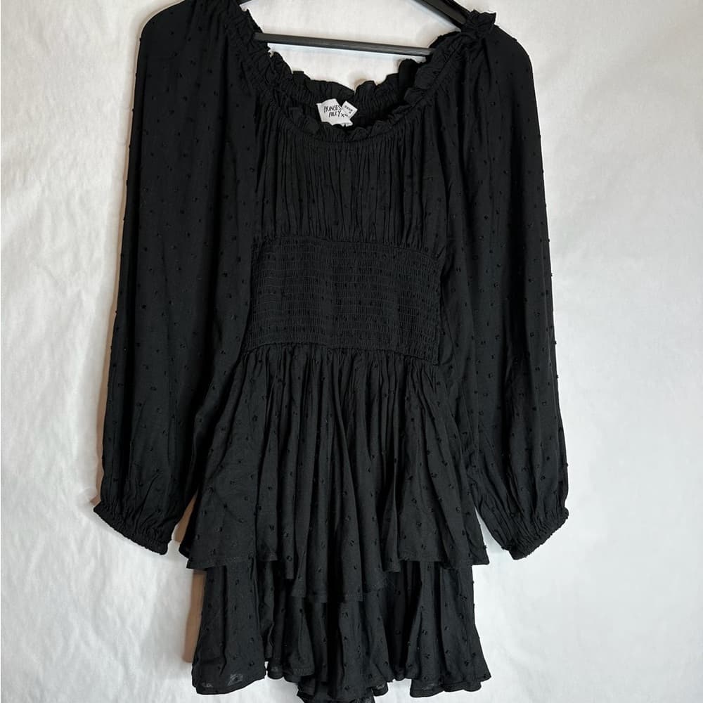 Princess Polly Love Galore Clip Dot Off the Shoulder Long Sleeve Romper Size 2 - Thumbnail 10