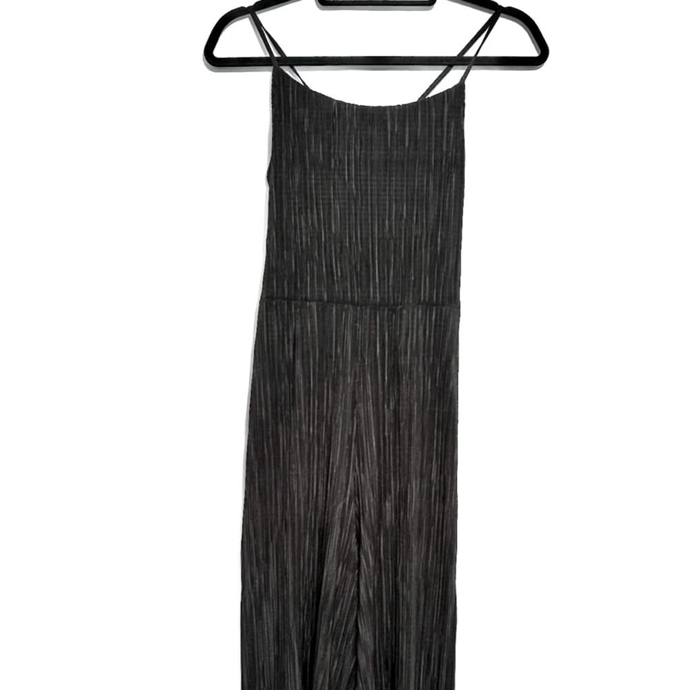 PrettyLittleThing Black Pleated Wide Leg Jumpsuit Size 10 Party Ready - Thumbnail 7