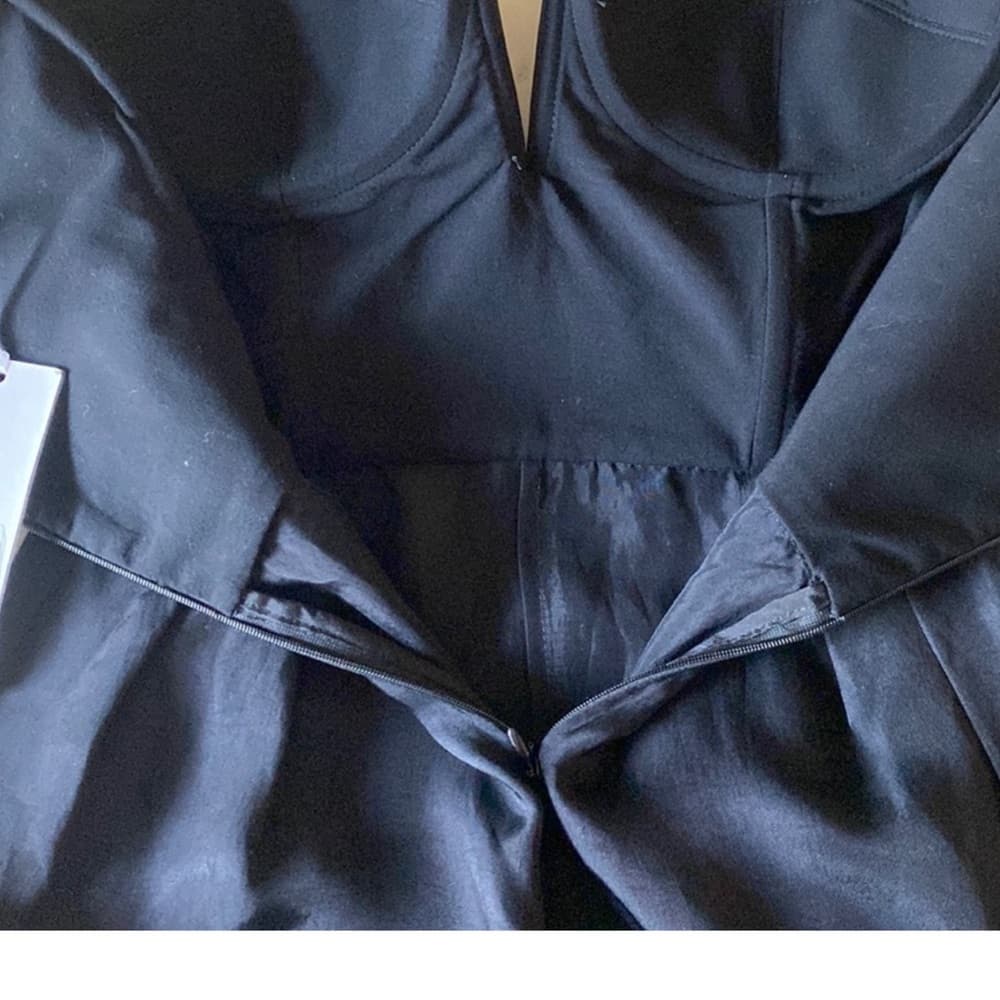 NWT Shakuhachi x Revolve Sculpted Leather Bustier Jumpsuit Womens Size Small - Thumbnail 9