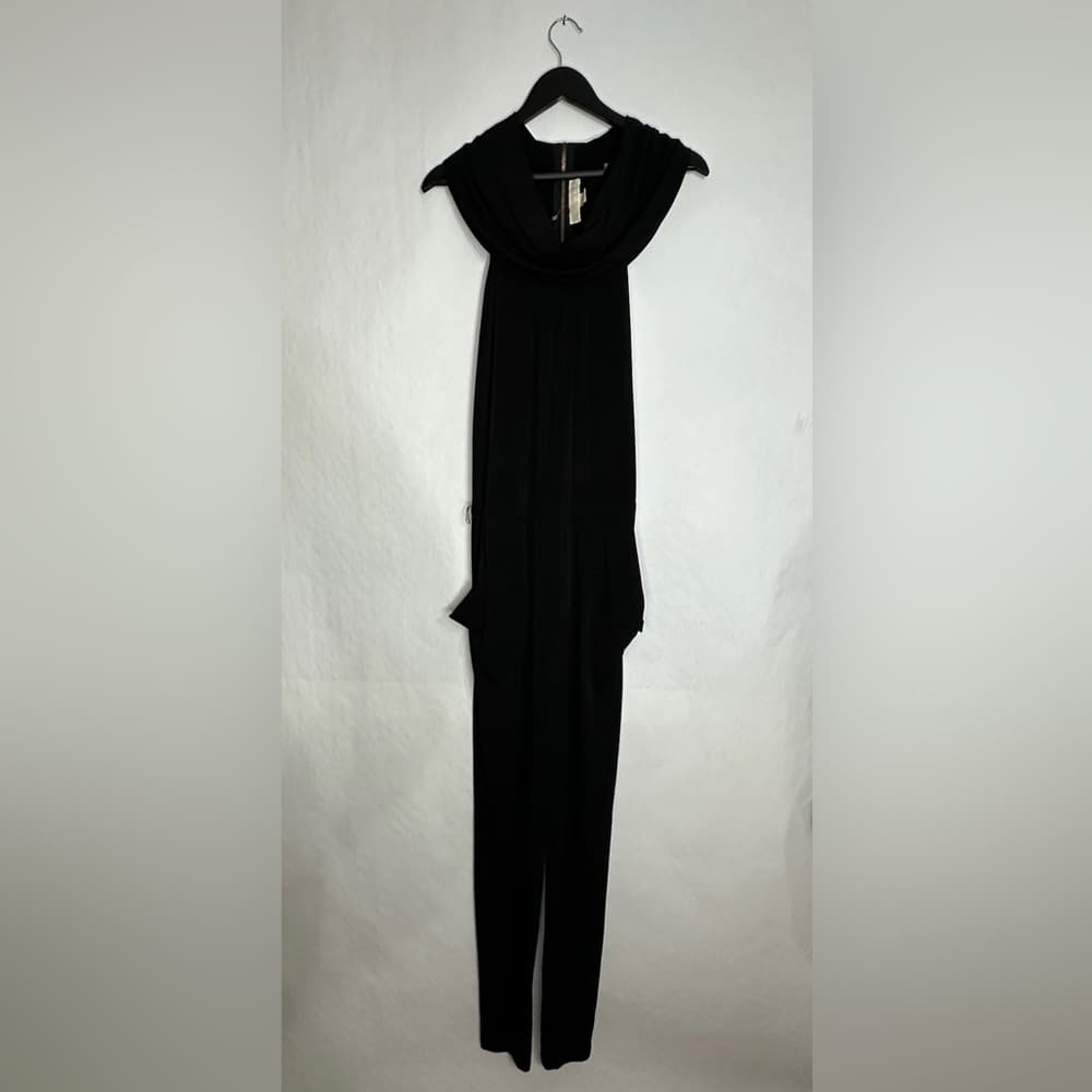 Michael Michael Kors Black Sleeveless Cowl Neck Zip Jumpsuit Size Small - Thumbnail 6