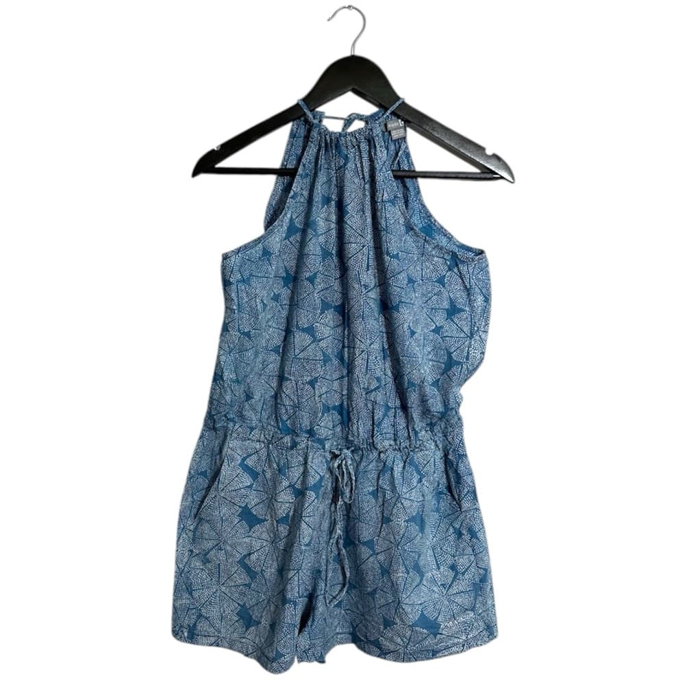 Shade Amour Blue Printed Cotton Halter Romper One Size Great for Travel Bohemian - Thumbnail 8