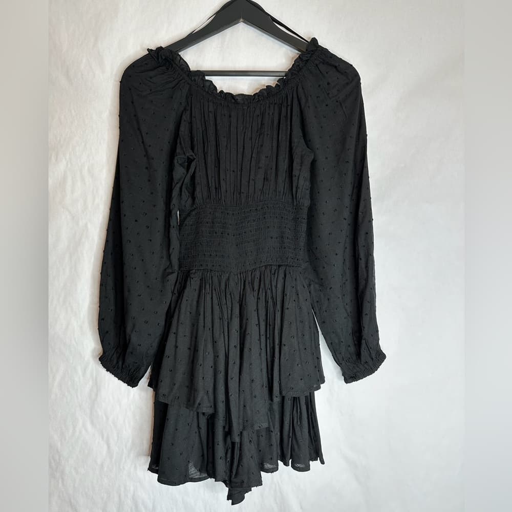 Princess Polly Love Galore Clip Dot Off the Shoulder Long Sleeve Romper Size 2 - Thumbnail 12