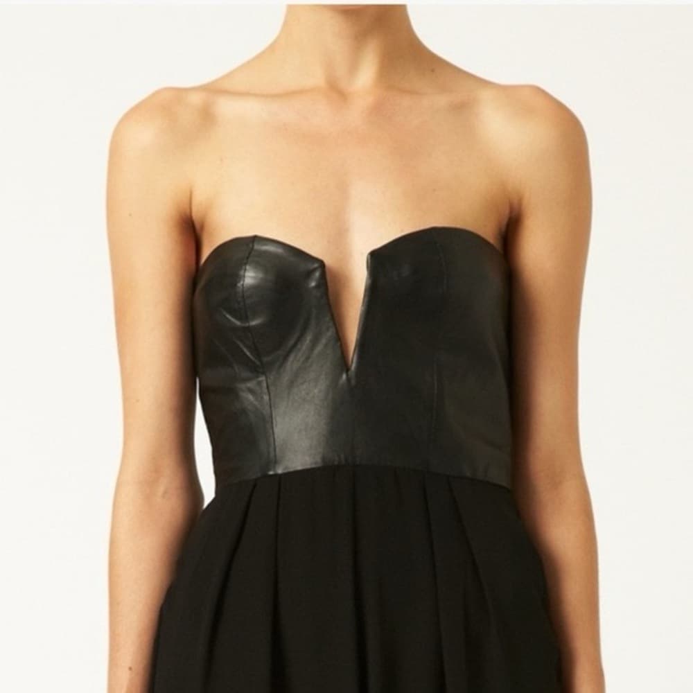 NWT Shakuhachi x Revolve Sculpted Leather Bustier Jumpsuit Womens Size Small - Thumbnail 3