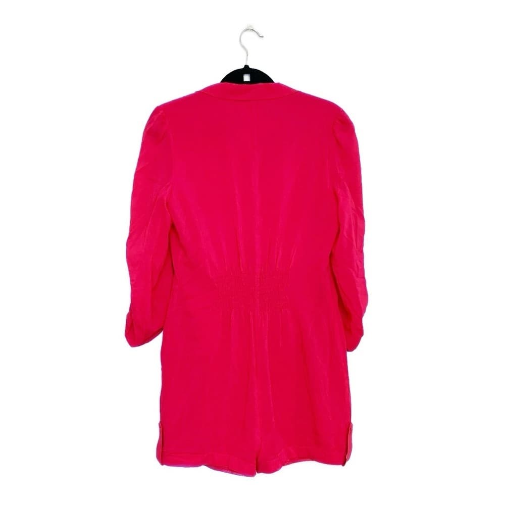 Kardashian x Bebe Y2K Pink Shirt Romper Utility Button-Up Chest Pockets Women M - Thumbnail 5