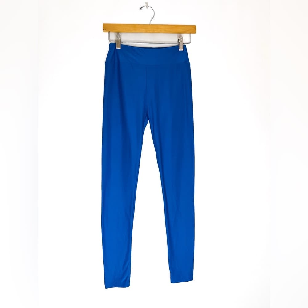 NWOT LuLaRoe Blue Leggings Soft Stretchy Comfort One Size - Thumbnail 4