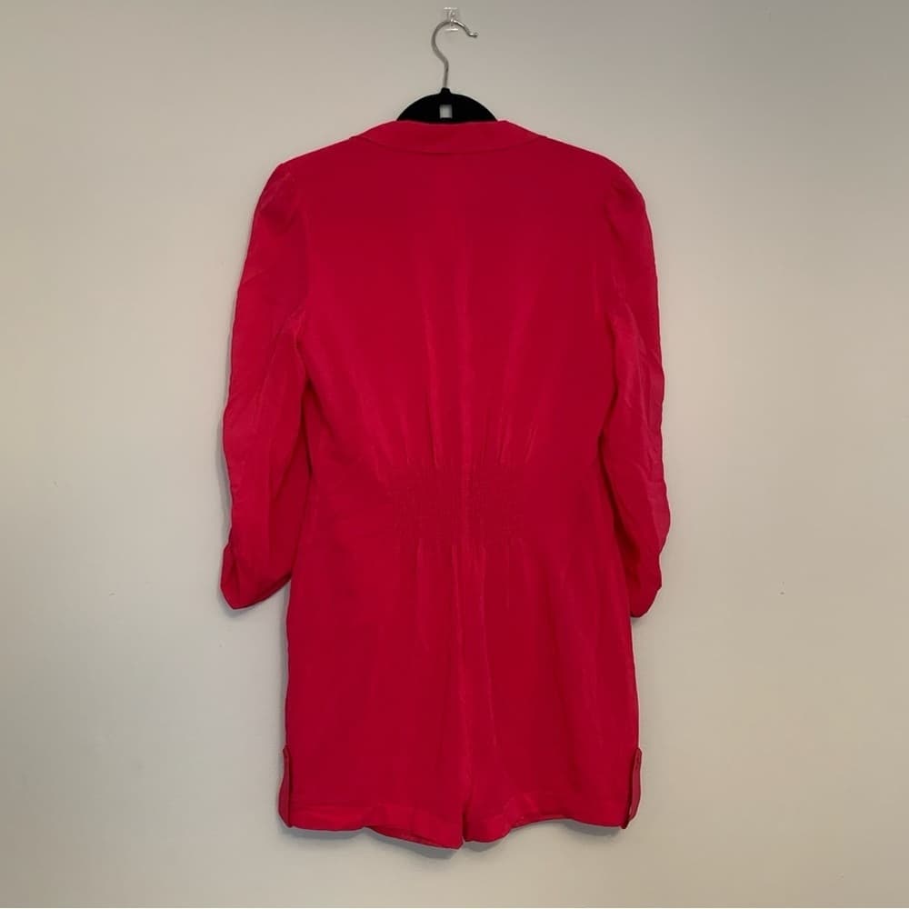 Kardashian x Bebe Y2K Pink Shirt Romper Utility Button-Up Chest Pockets Women M - Thumbnail 11
