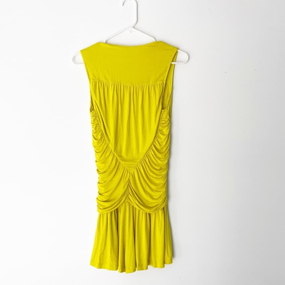 Kardashians for Bebe Collection Neon Yellow Romper | Sleeveless | Deep V Plunge - Thumbnail 10