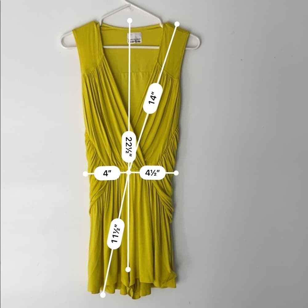 Kardashians for Bebe Collection Neon Yellow Romper | Sleeveless | Deep V Plunge - Thumbnail 12