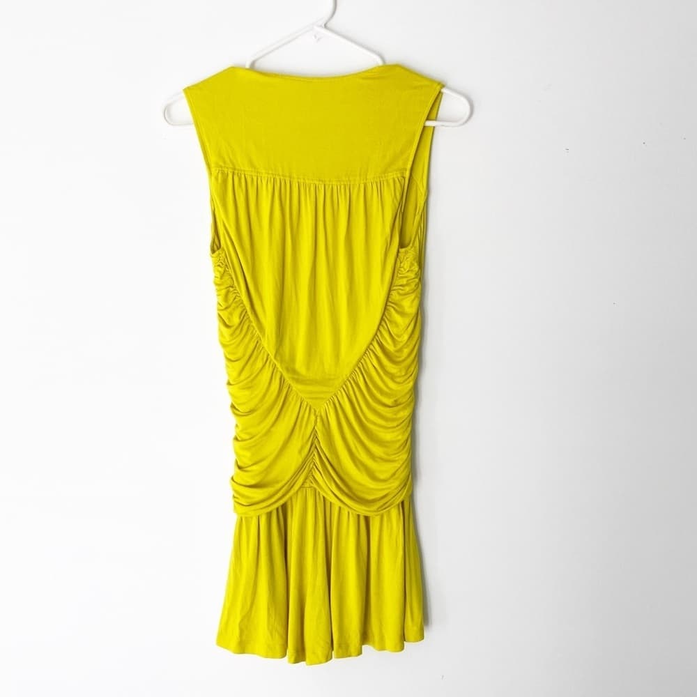 Kardashians for Bebe Collection Neon Yellow Romper | Sleeveless | Deep V Plunge - Thumbnail 11