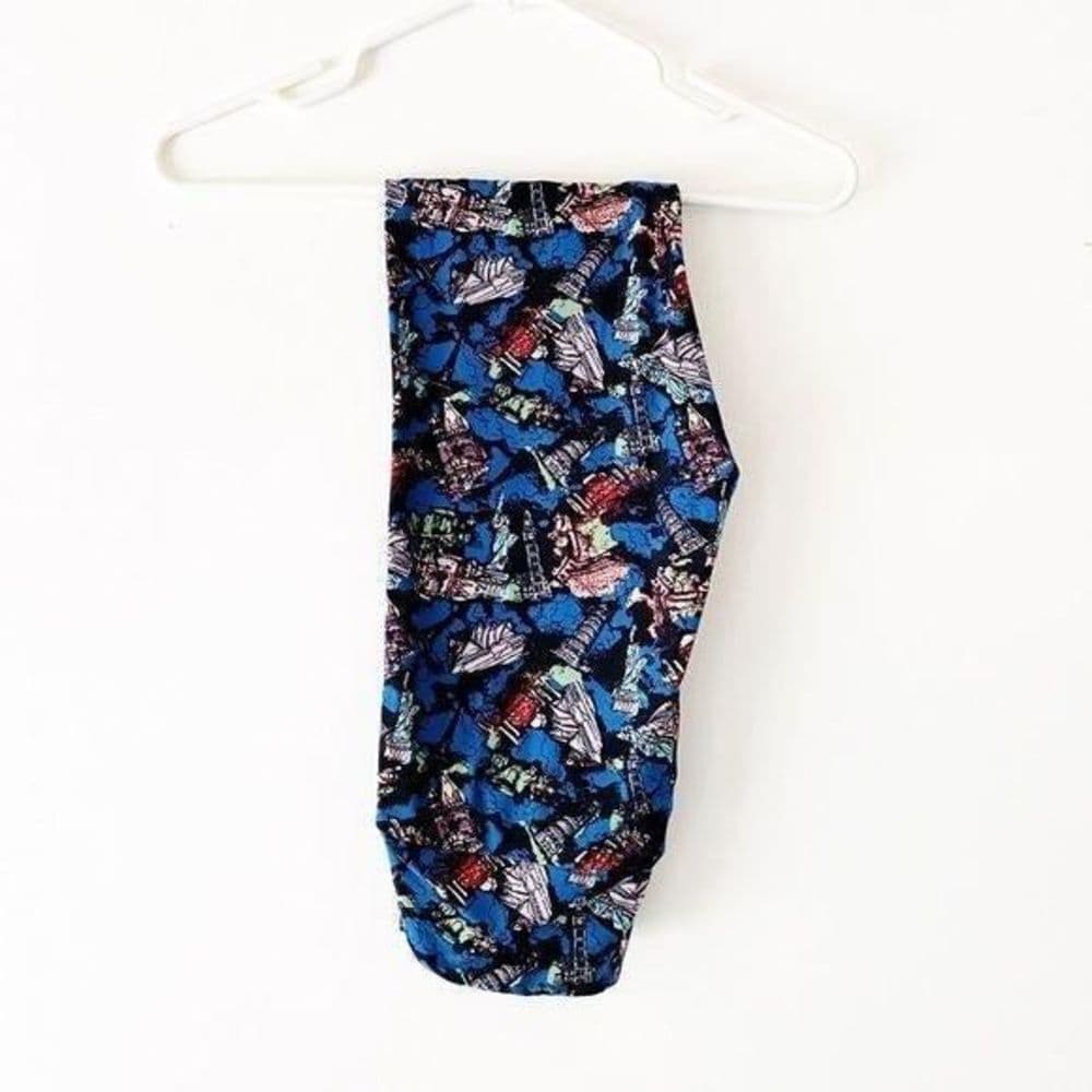 NWT LuLaRoe Global Landmark Collage Print Leggings One Size Wanderlust Travel - Thumbnail 10
