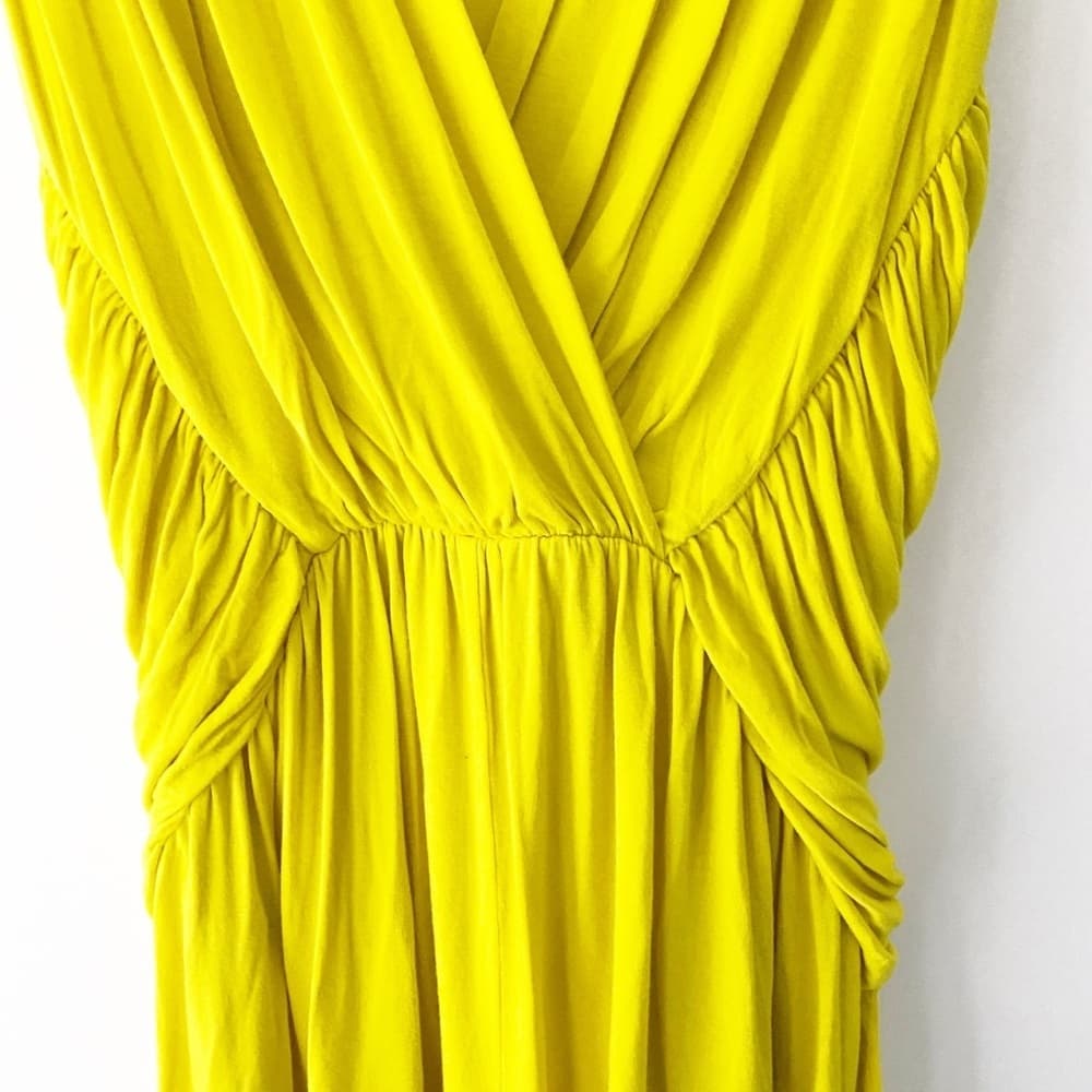Kardashians for Bebe Collection Neon Yellow Romper | Sleeveless | Deep V Plunge - Thumbnail 8